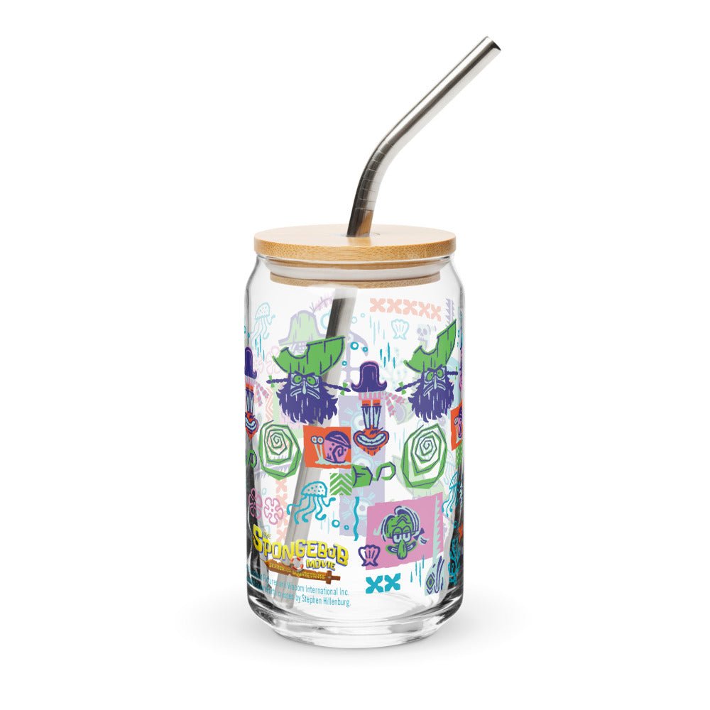 SpongeBob SquarePants Icons Can - Shaped Glass with Lid and Straw - Paramount Shop