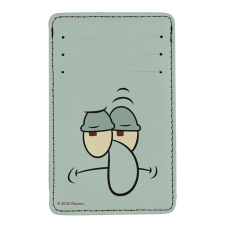 SpongeBob SquarePants ID Card Holder Squidward Tentacles Face Close - Up Light Blue - Paramount Shop
