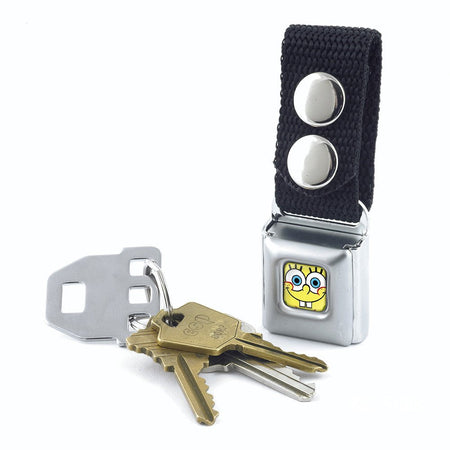 SpongeBob SquarePants Keychain Face Close - Up Full Color SeatBelt Buckle - Paramount Shop