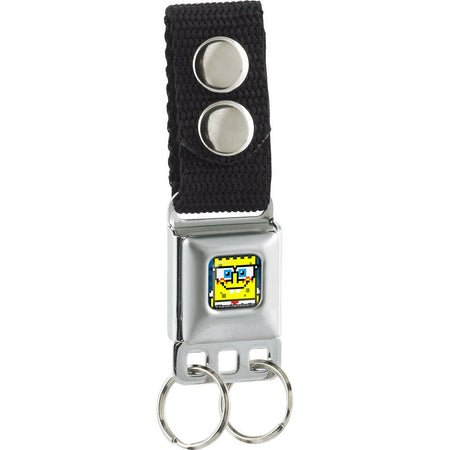 SpongeBob SquarePants Keychain Pixelated Nerd Pose SeatBelt Buckle Blue - Paramount Shop