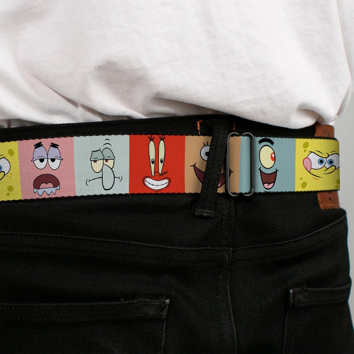 SpongeBob SquarePants Logo Seatbelt Belt Expression Blocks Multi - Color - Paramount Shop