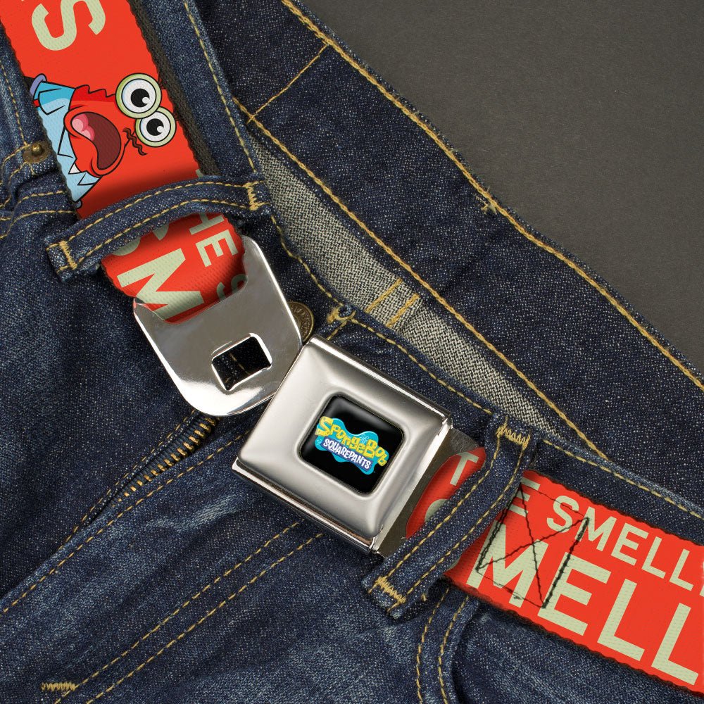 SpongeBob SquarePants Logo Seatbelt Belt Full Color Black/Blues - Paramount Shop