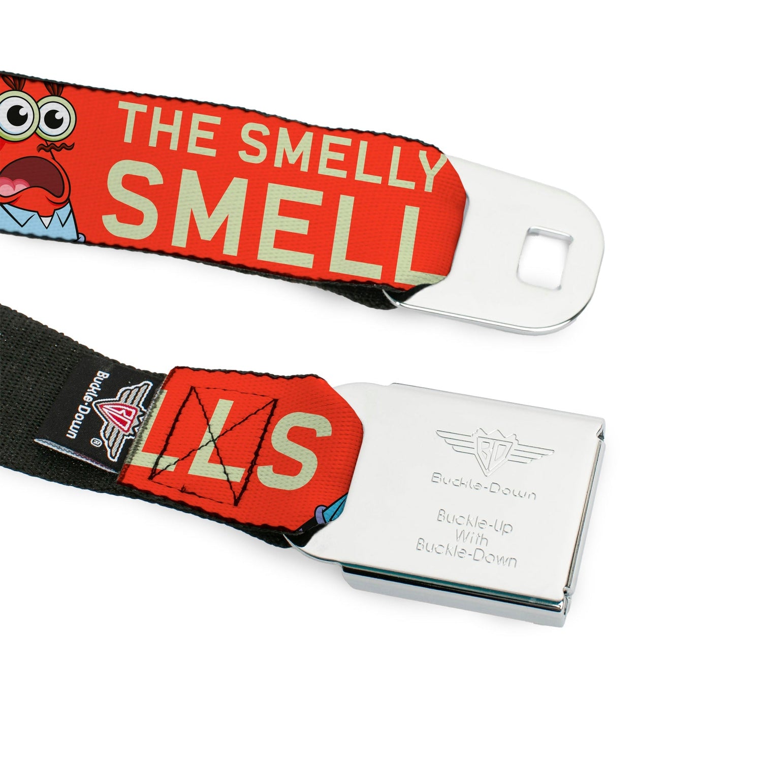 SpongeBob SquarePants Logo Seatbelt Belt Full Color Black/Blues - Paramount Shop