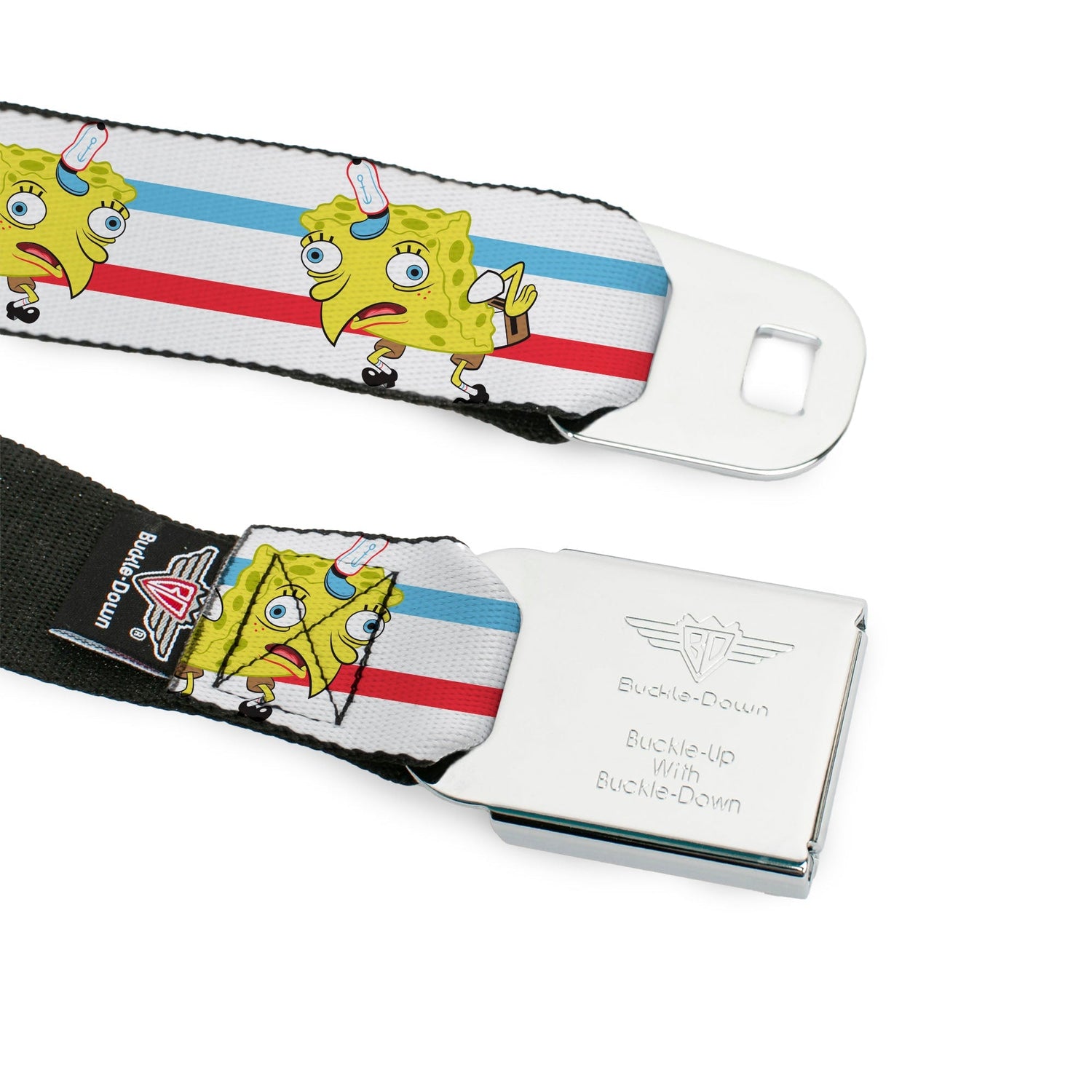 SpongeBob SquarePants Logo Seatbelt Belt Mocking Pose Stripe - Paramount Shop