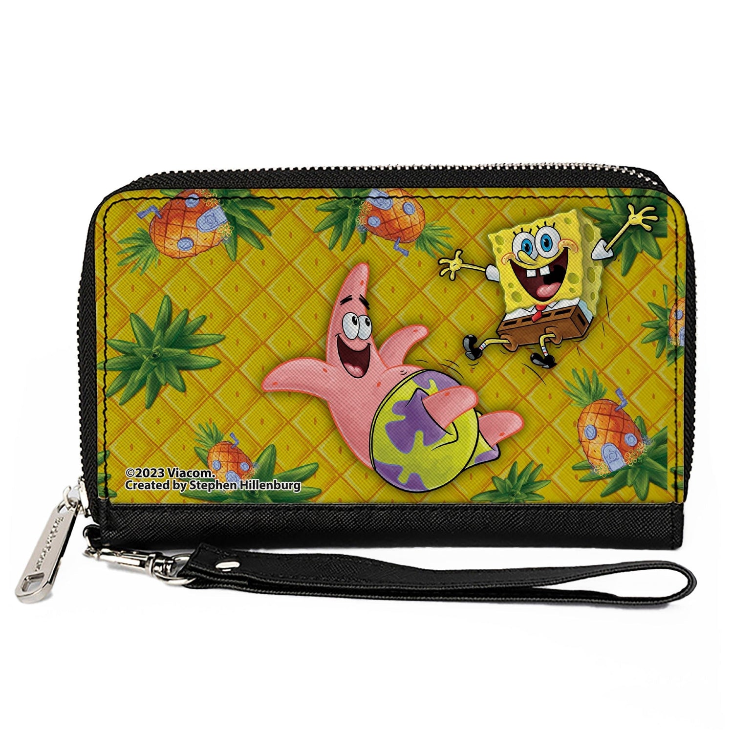 SpongeBob SquarePants & Patrick Star Wallet Pineapple Gold Zip Around - Paramount Shop