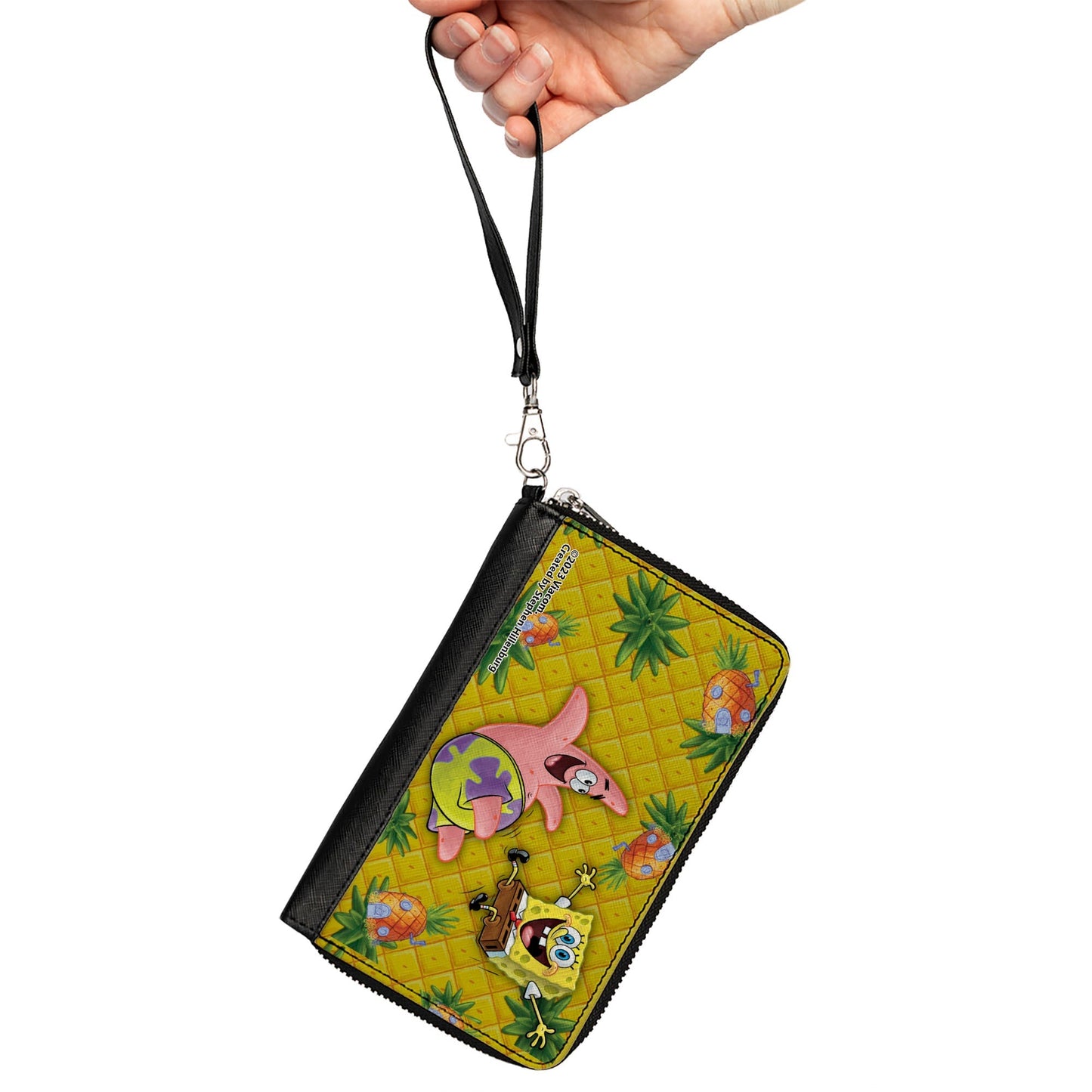 SpongeBob SquarePants & Patrick Star Wallet Pineapple Gold Zip Around - Paramount Shop
