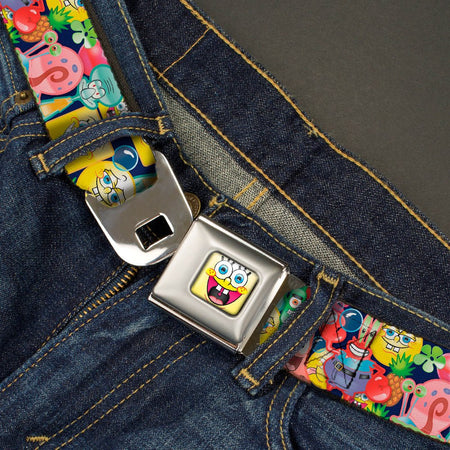SpongeBob SquarePants Seatbelt Belt Open Mouth Smile Design Full Color - Paramount Shop