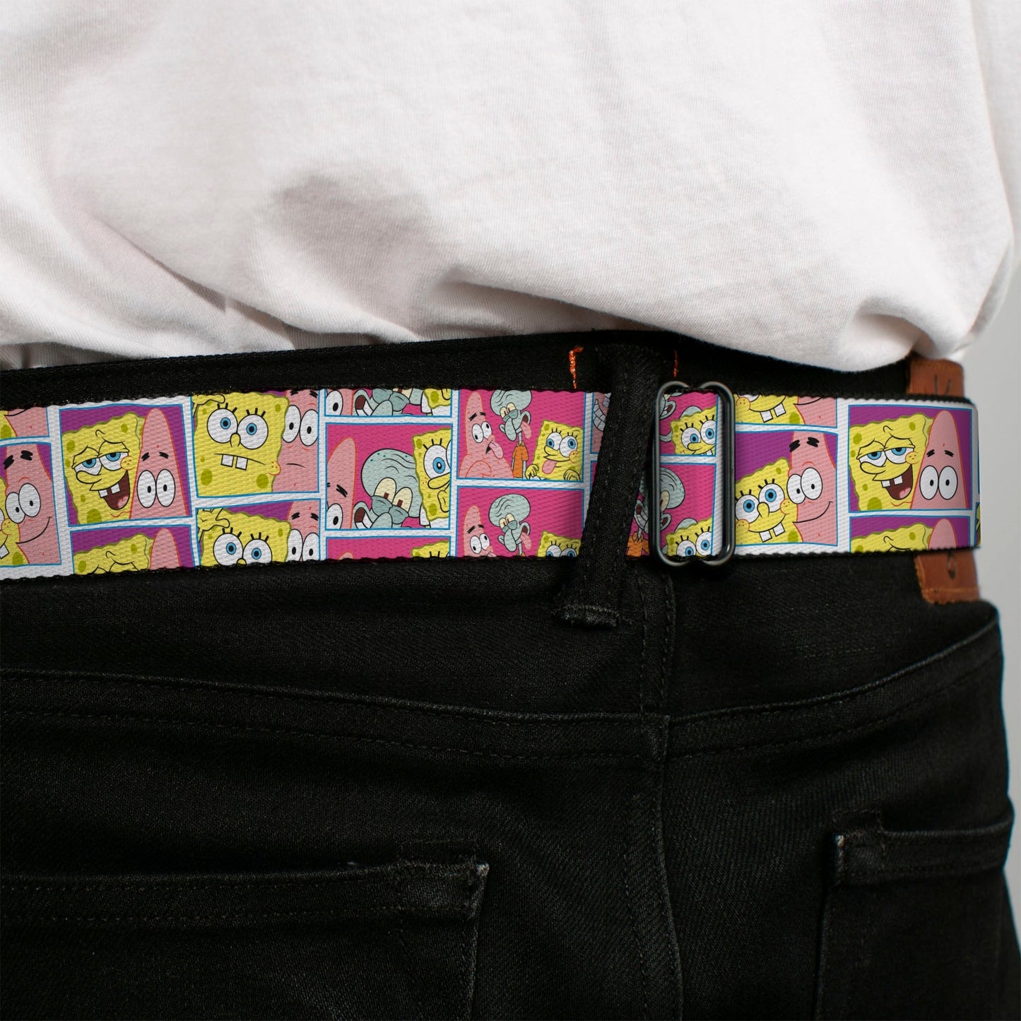 SpongeBob SquarePants Seatbelt Belt Photo Booth Pose Blocks Design Black/Blues - Paramount Shop