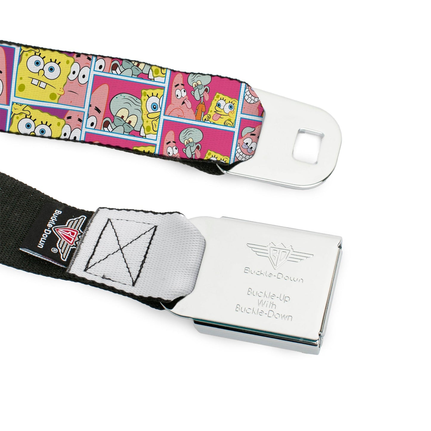 SpongeBob SquarePants Seatbelt Belt Photo Booth Pose Blocks Design Black/Blues - Paramount Shop