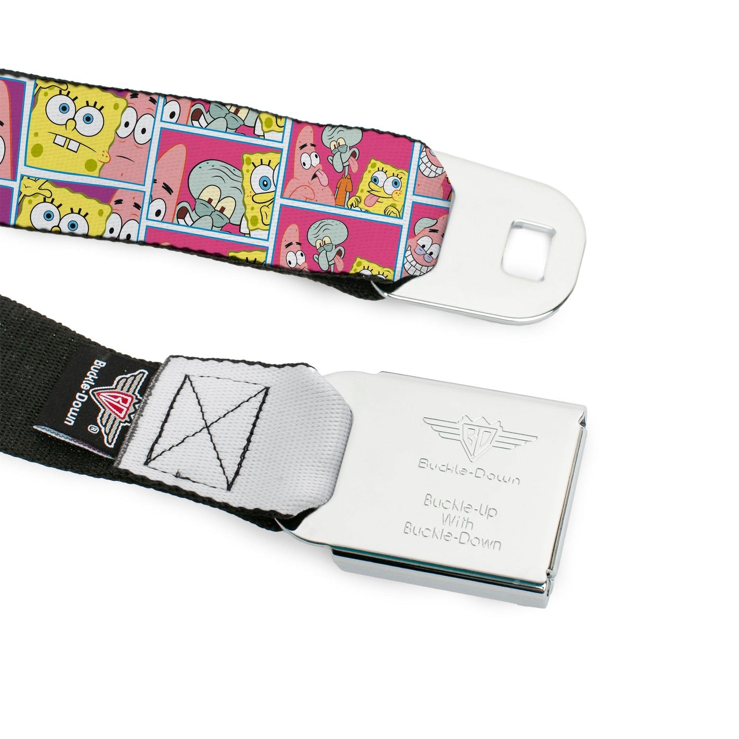 SpongeBob SquarePants Seatbelt Belt Photo Booth Pose Blocks Design Black/Blues - Paramount Shop
