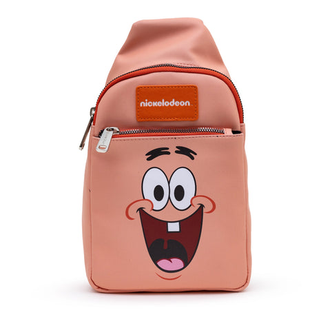 SpongeBob SquarePants Sling Bag Patrick Star Close Up Vegan Leather Salmon Orange - Paramount Shop