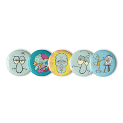 Spongebob Squarepants Juego de alfileres de Calamardo - Blanco / 2.25 en