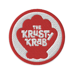 Spongebob Squarepants Le Crabe Croustillant Logo Patch - Blanc / Cercle - 3 po