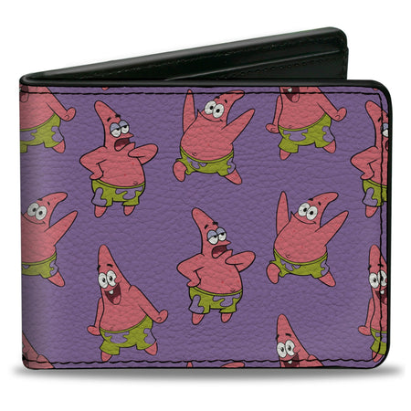 SpongeBob SquarePants Wallet Patrick Star Poses Scattered Vegan Leather Lavender - Paramount Shop