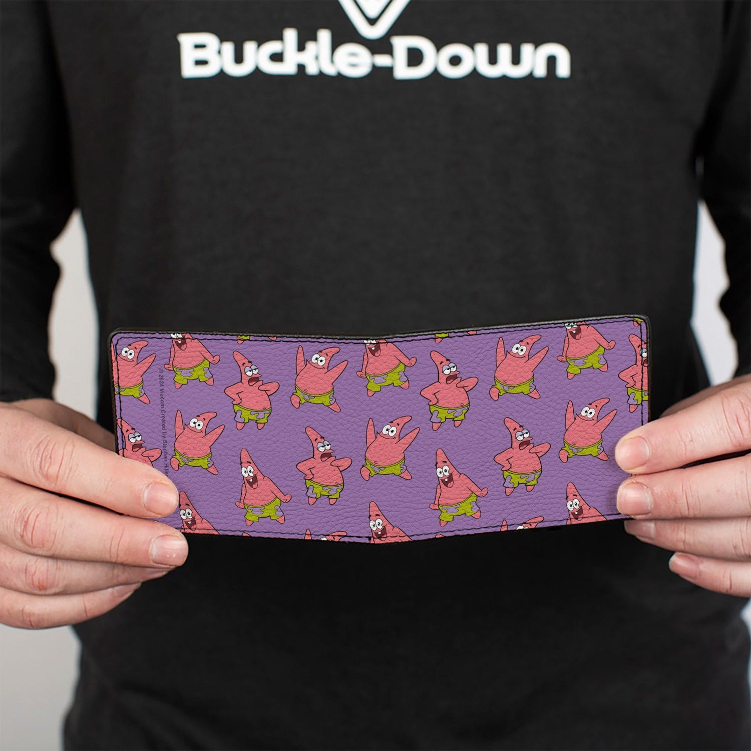 SpongeBob SquarePants Wallet Patrick Star Poses Scattered Vegan Leather Lavender - Paramount Shop