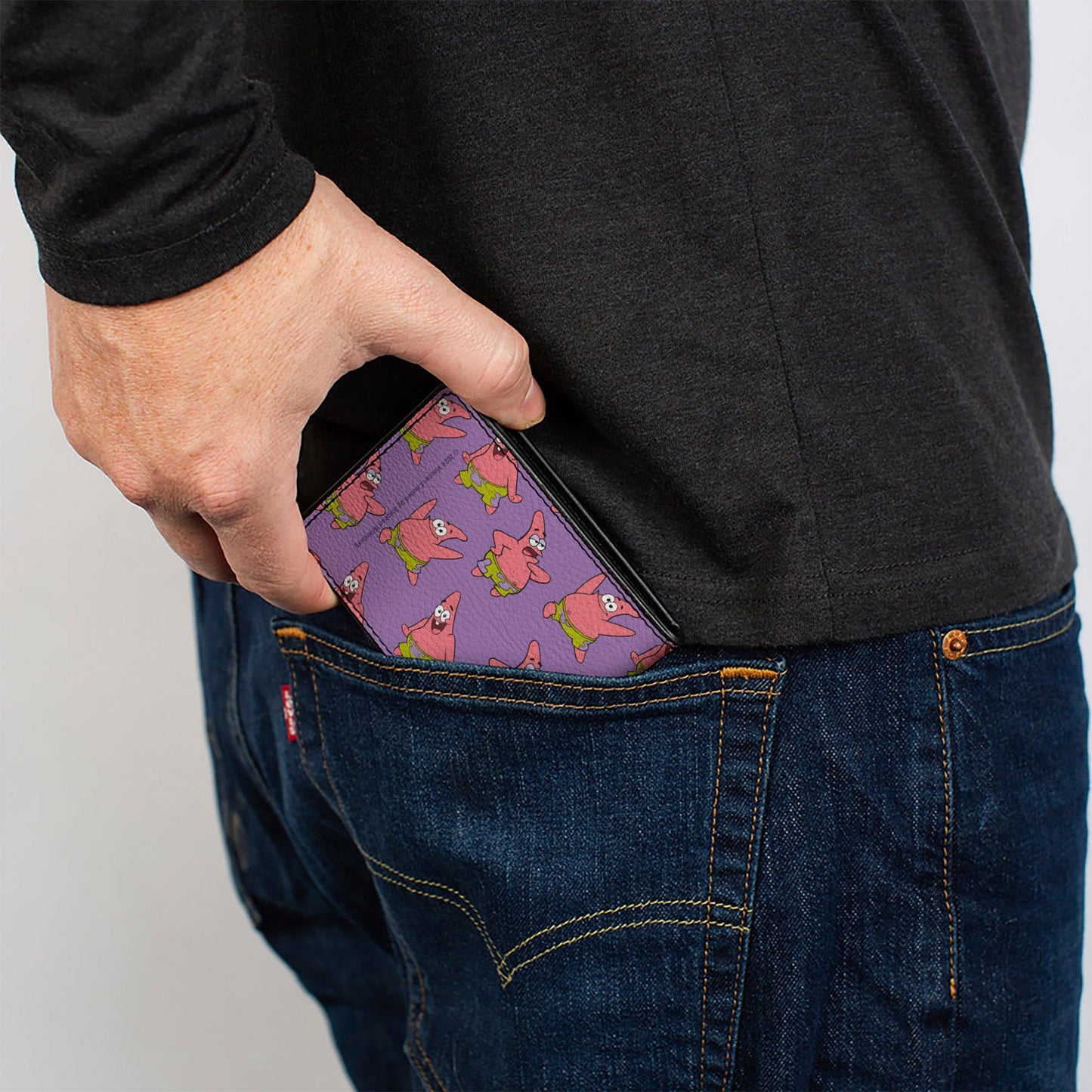 SpongeBob SquarePants Wallet Patrick Star Poses Scattered Vegan Leather Lavender - Paramount Shop