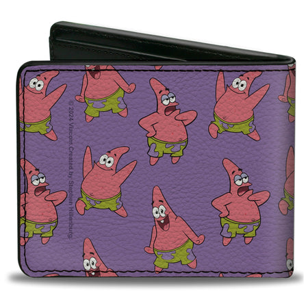 SpongeBob SquarePants Wallet Patrick Star Poses Scattered Vegan Leather Lavender - Paramount Shop