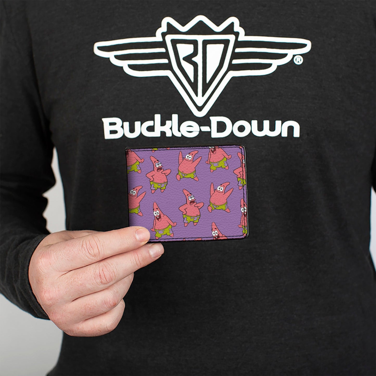 SpongeBob SquarePants Wallet Patrick Star Poses Scattered Vegan Leather Lavender - Paramount Shop