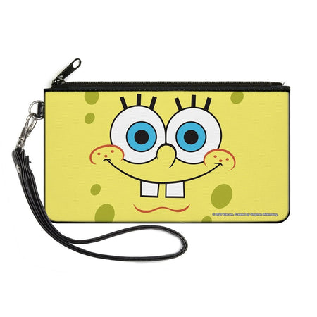 SpongeBob SquarePants Wallet SpongeBob Face Close - Up Small Zipper Canvas Yellow - Paramount Shop