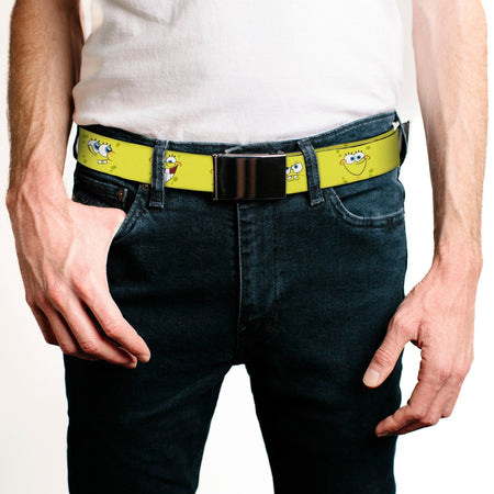SpongeBob SquarePants Web Belt Expressions Chrome Buckle Yellow Adjustable - Paramount Shop