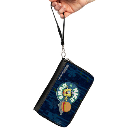 SpongeBob SquarePants Zip Around Wallet NICE BUNS Pose Blues Vegan Leather - Paramount Shop