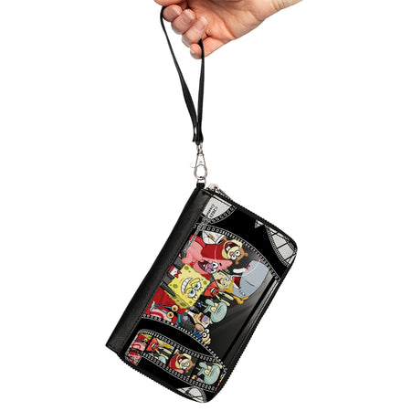 SpongeBob SquarePants Zip Around Wallet Red Carpet Film Strip Group PU Vegan Leather Detachable Wristlet - Paramount Shop