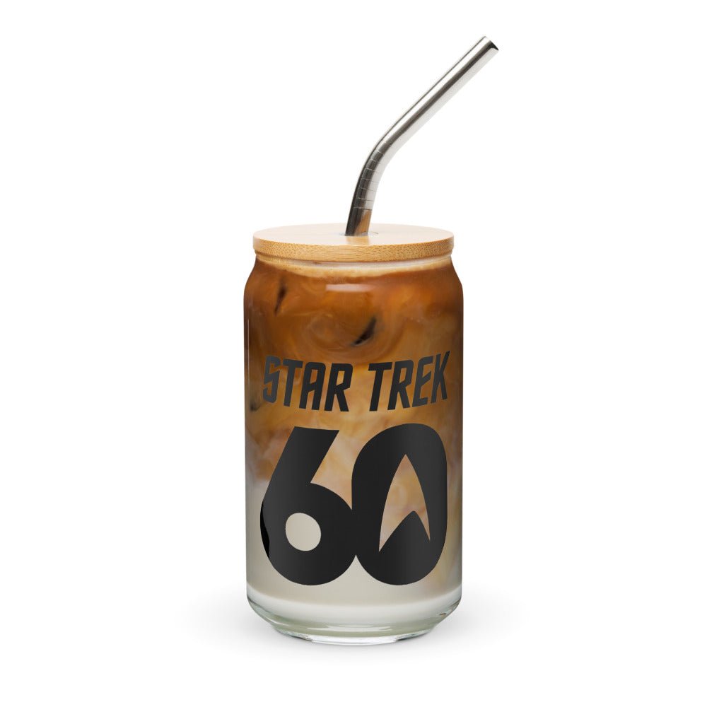 Star Trek Can - Shaped Glass 60th Anniversary Logo - Paramount Shop