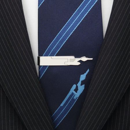 Star Trek Enterprise Silhouette Scored Metal Tie Bar - Paramount Shop
