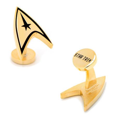 Star Trek Gold Plated Delta Shield Starfleet Logo Cufflinks - Paramount Shop