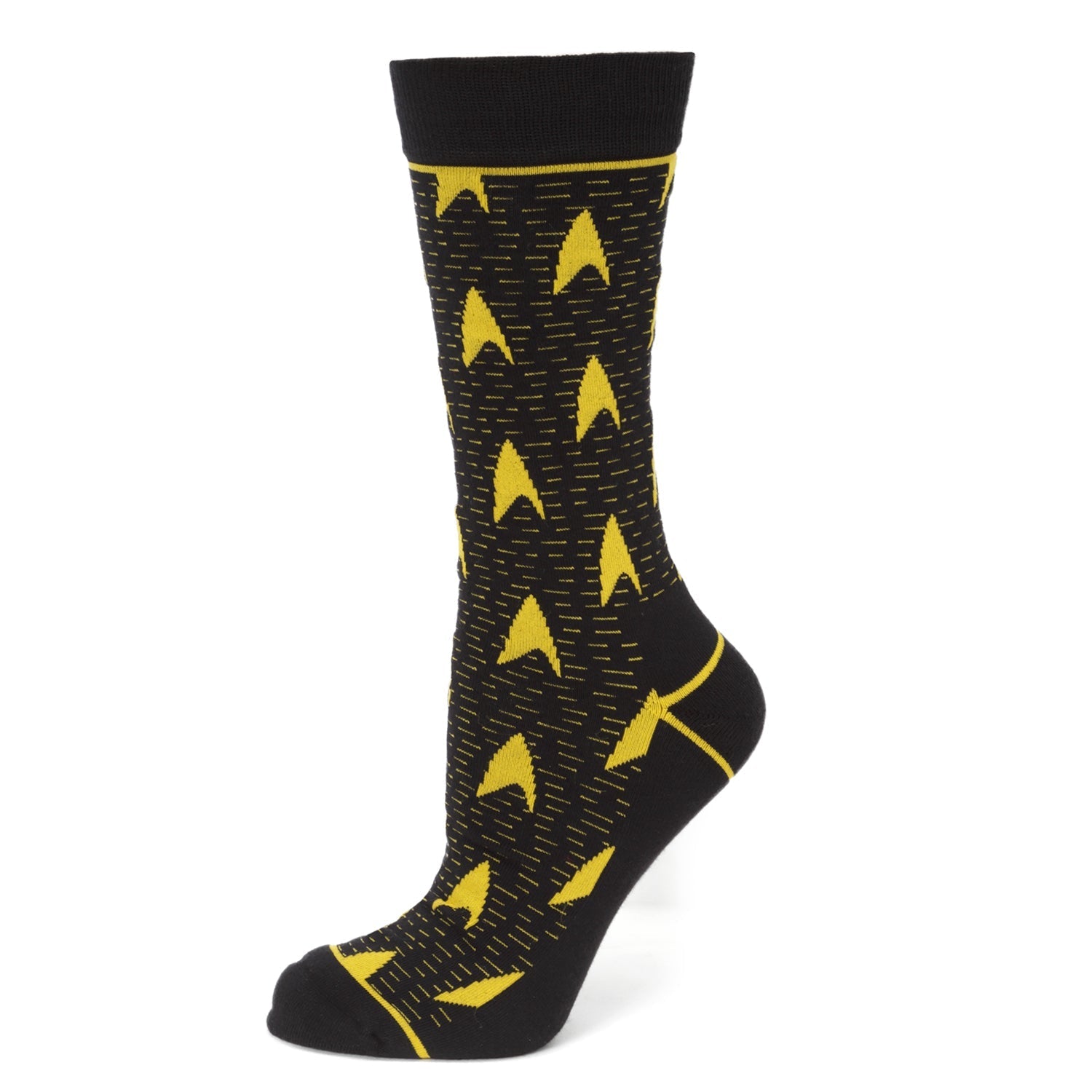 Star Trek Logo Socks Yellow Delta Shield Commander Pattern - Paramount Shop