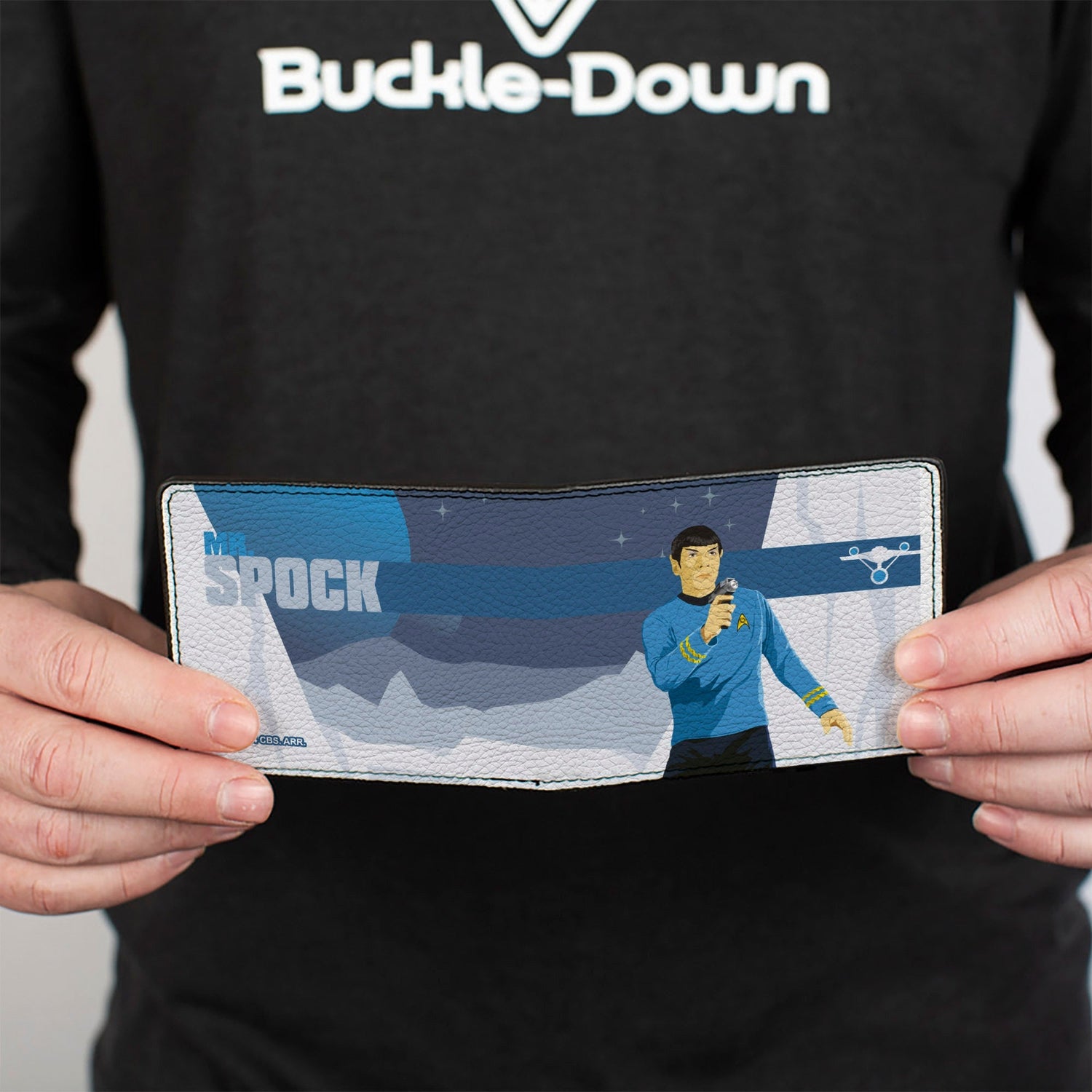 Star Trek Mr. Spock Phaser Pose Blue Bi - Fold Wallet - Paramount Shop