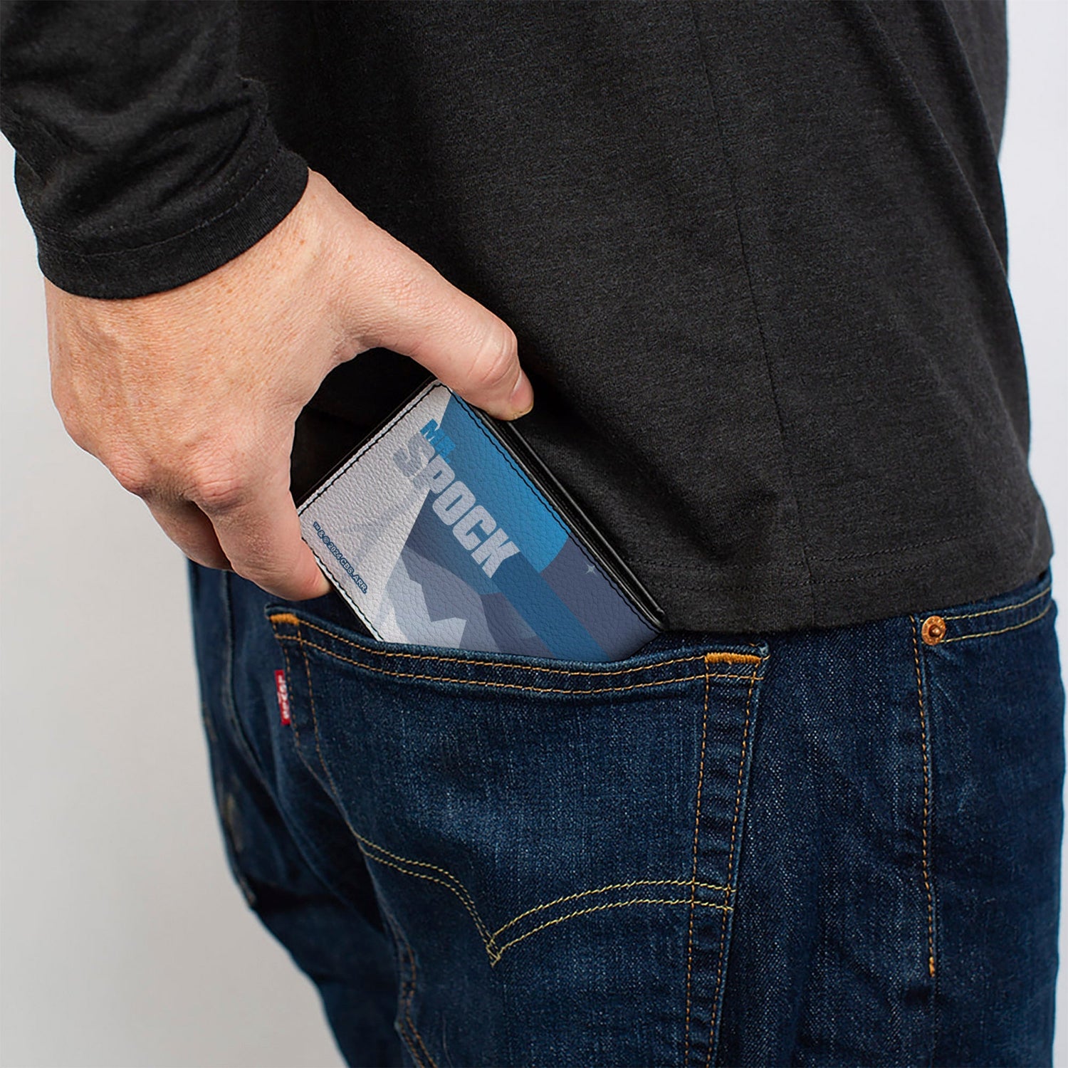 Star Trek Mr. Spock Phaser Pose Blue Bi - Fold Wallet - Paramount Shop