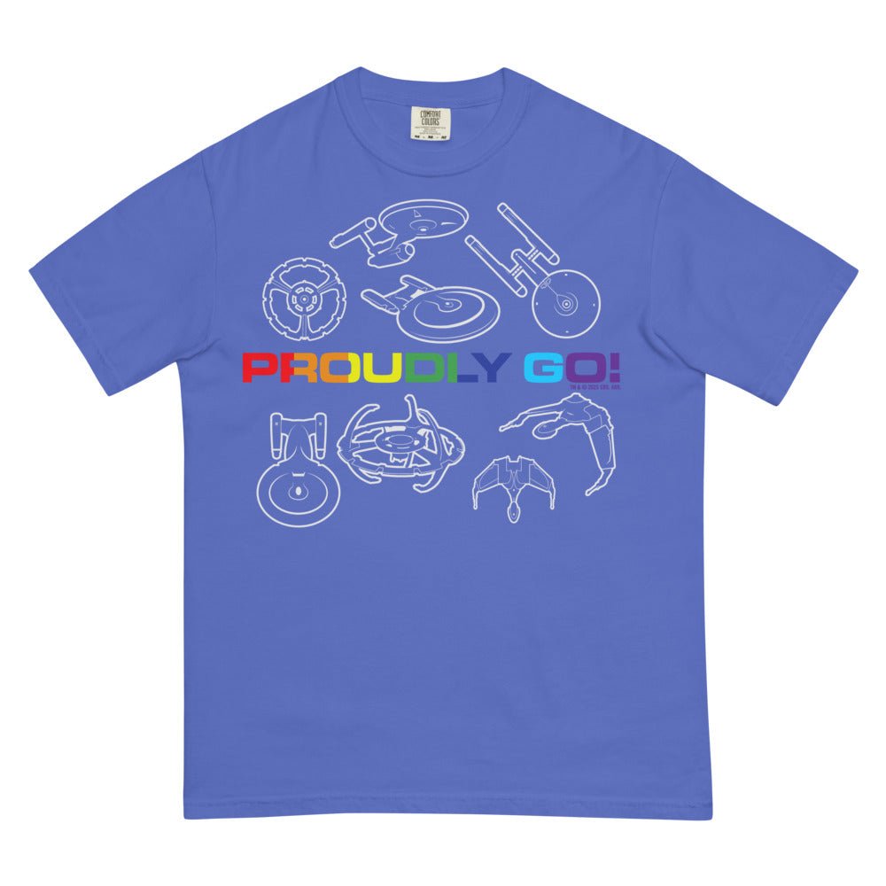 Star Trek Pride Starships Proudly Go! Comfort Colors T-Shirt - Paramount Shop