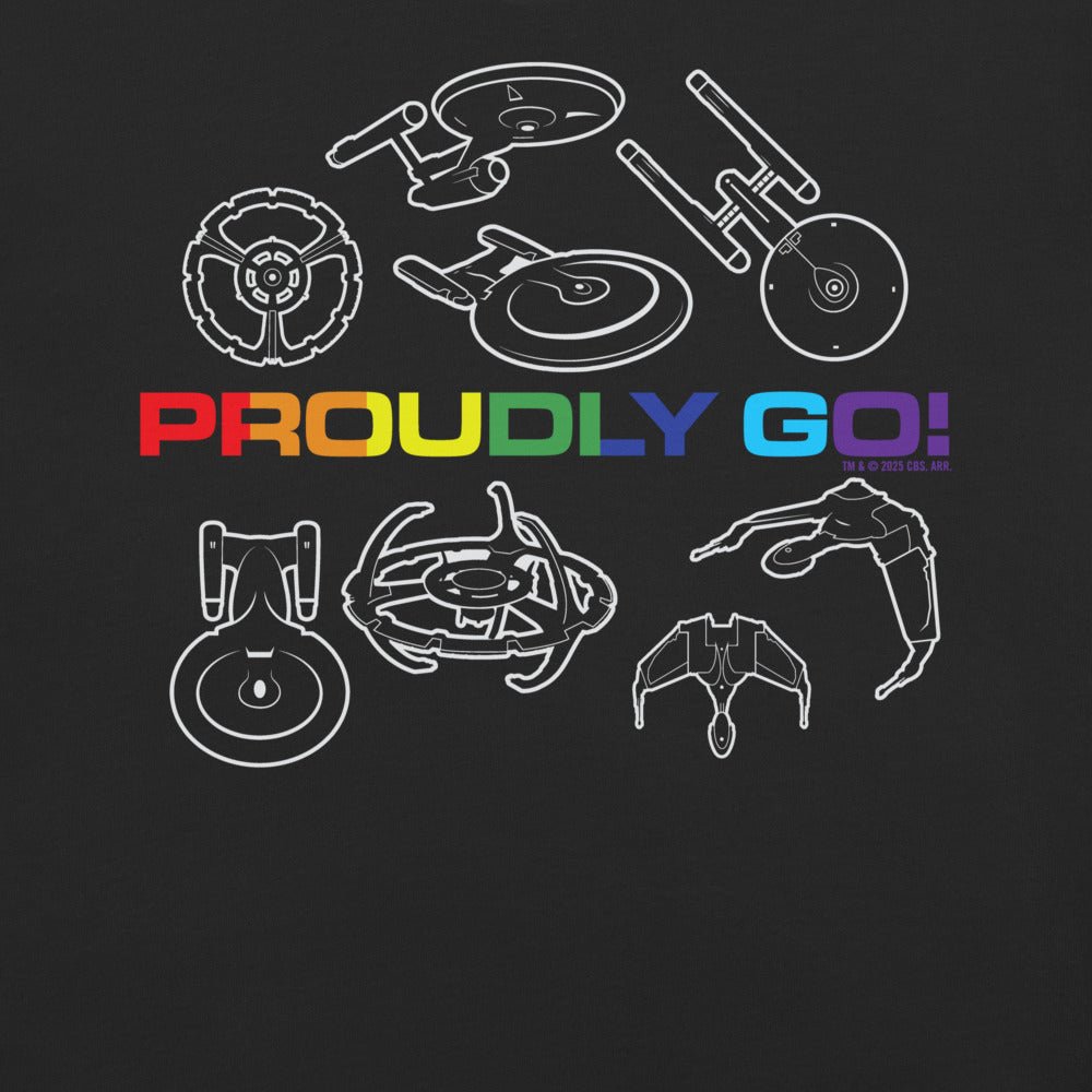 Star Trek Pride Starships Proudly Go! Comfort Colors T-Shirt - Paramount Shop