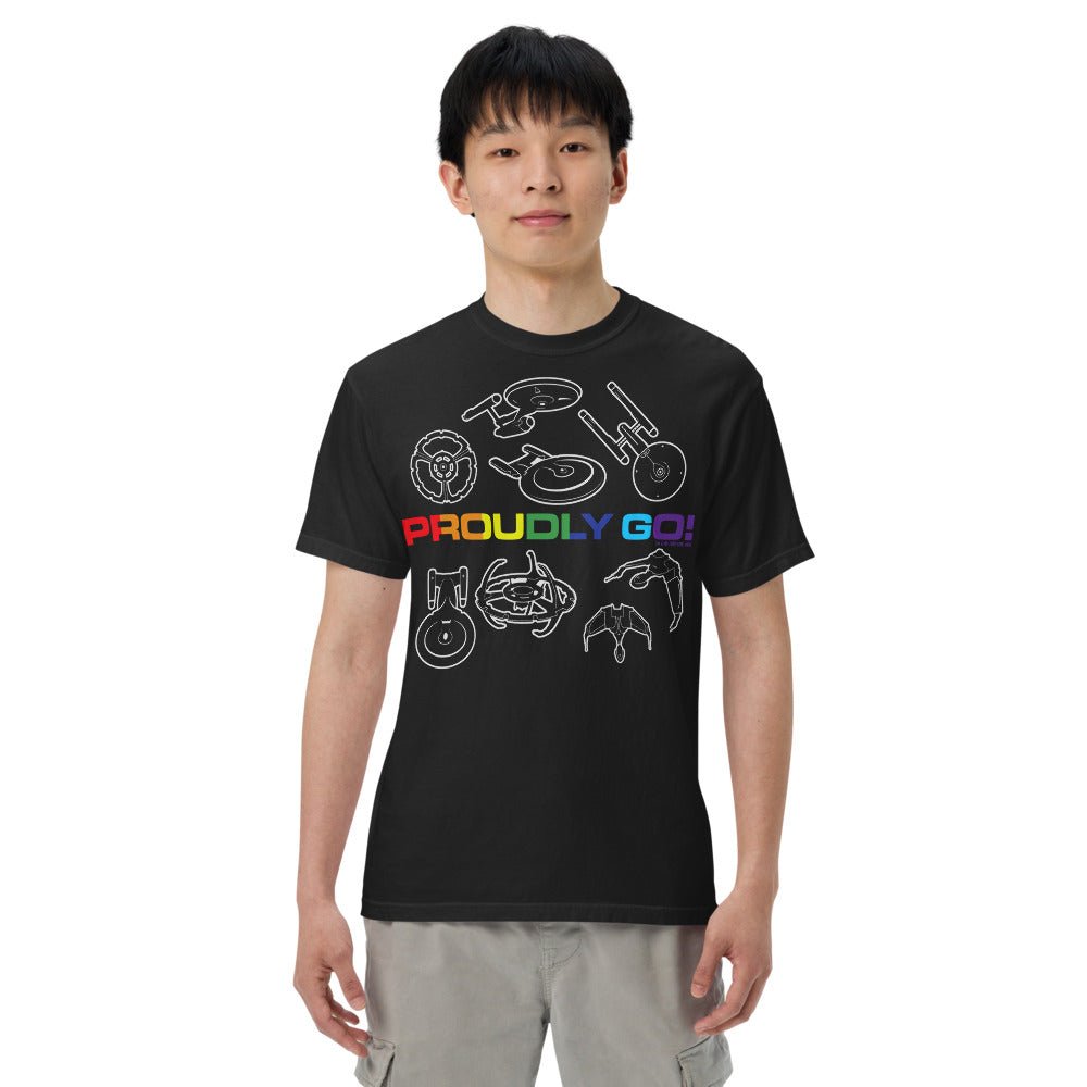 Star Trek Pride Starships Proudly Go! Comfort Colors T-Shirt - Paramount Shop