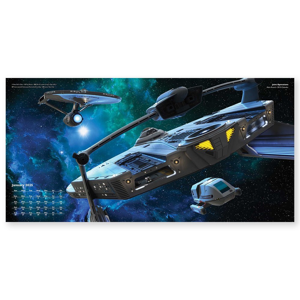 Star Trek Calendrier mural 2025 des navires de ligne Paramount Shop