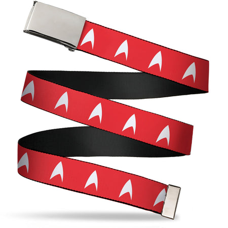Star Trek Starfleet Insignia Red and White Web Belt with Buckle - Paramount Shop
