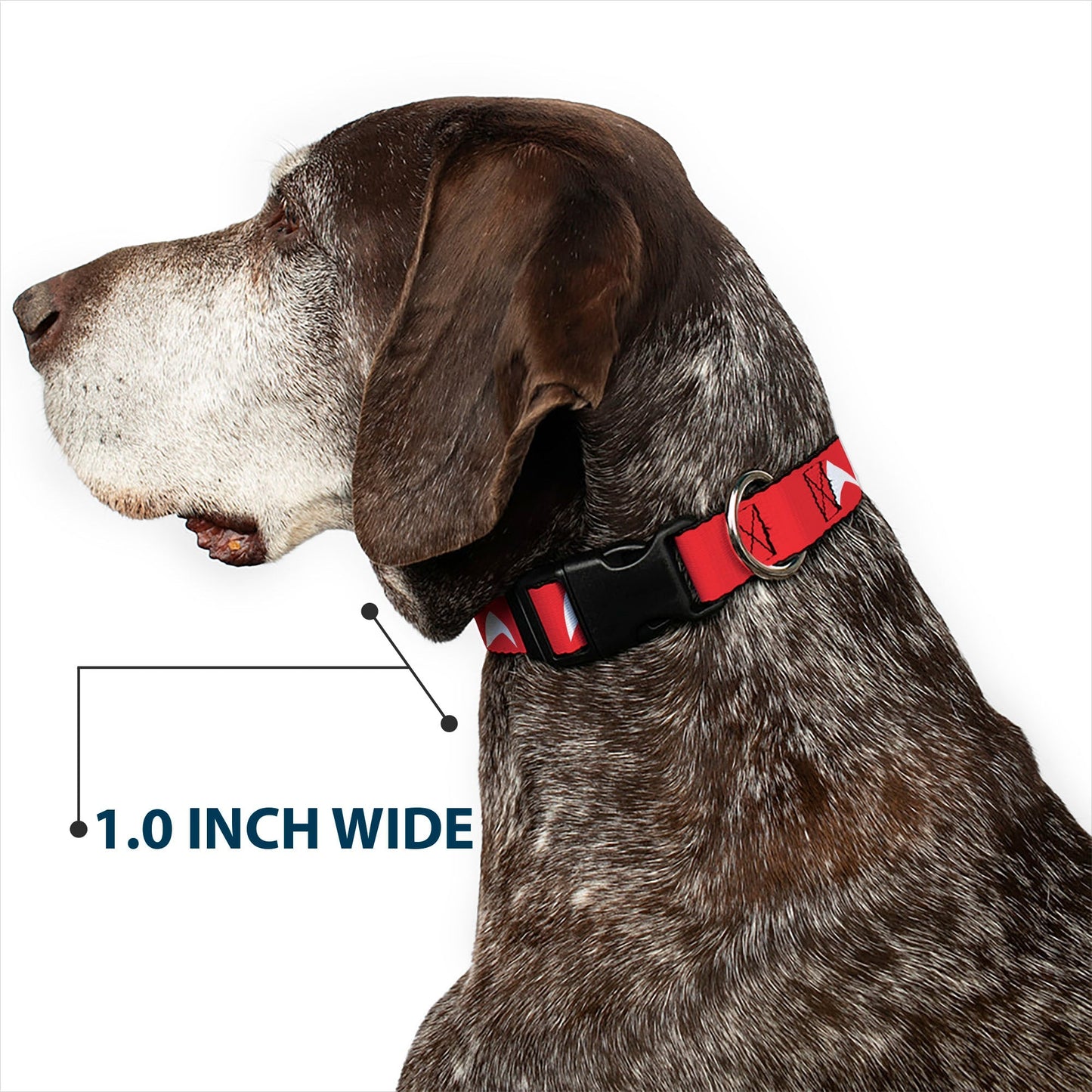 Star Trek Starfleet Insignia Red/White Plastic Clip Dog Collar - Paramount Shop