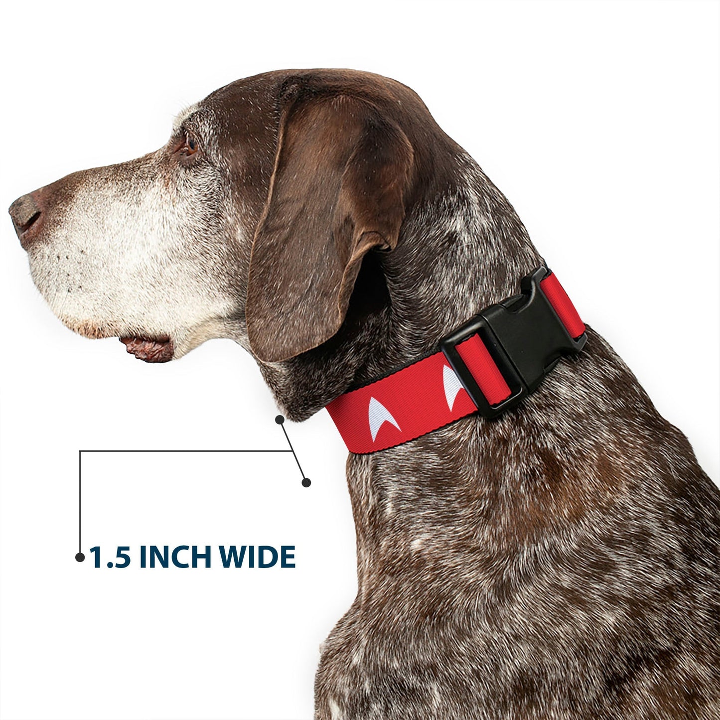 Star Trek Starfleet Insignia Red/White Plastic Clip Dog Collar - Paramount Shop