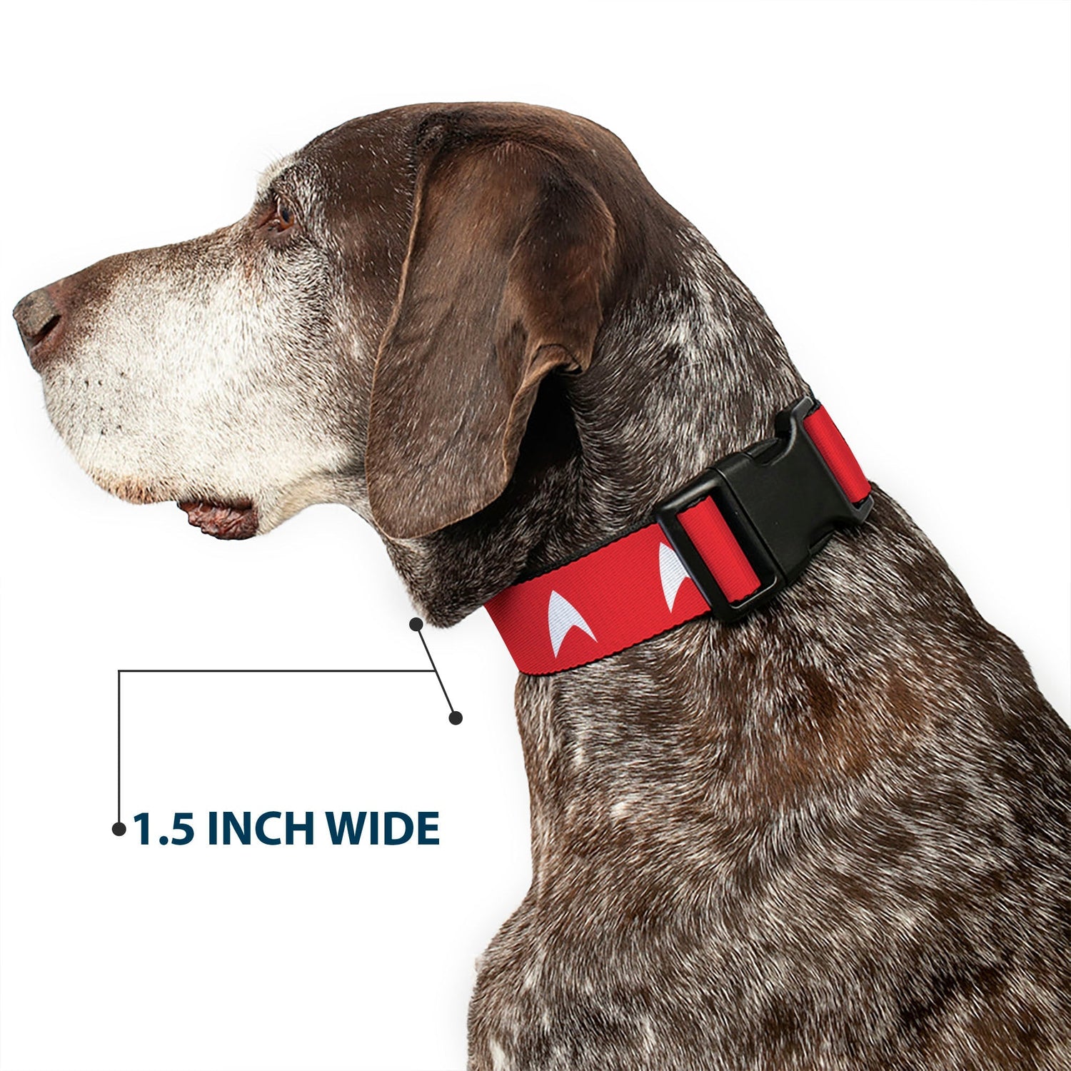 Star Trek Starfleet Insignia Red/White Plastic Clip Dog Collar - Paramount Shop