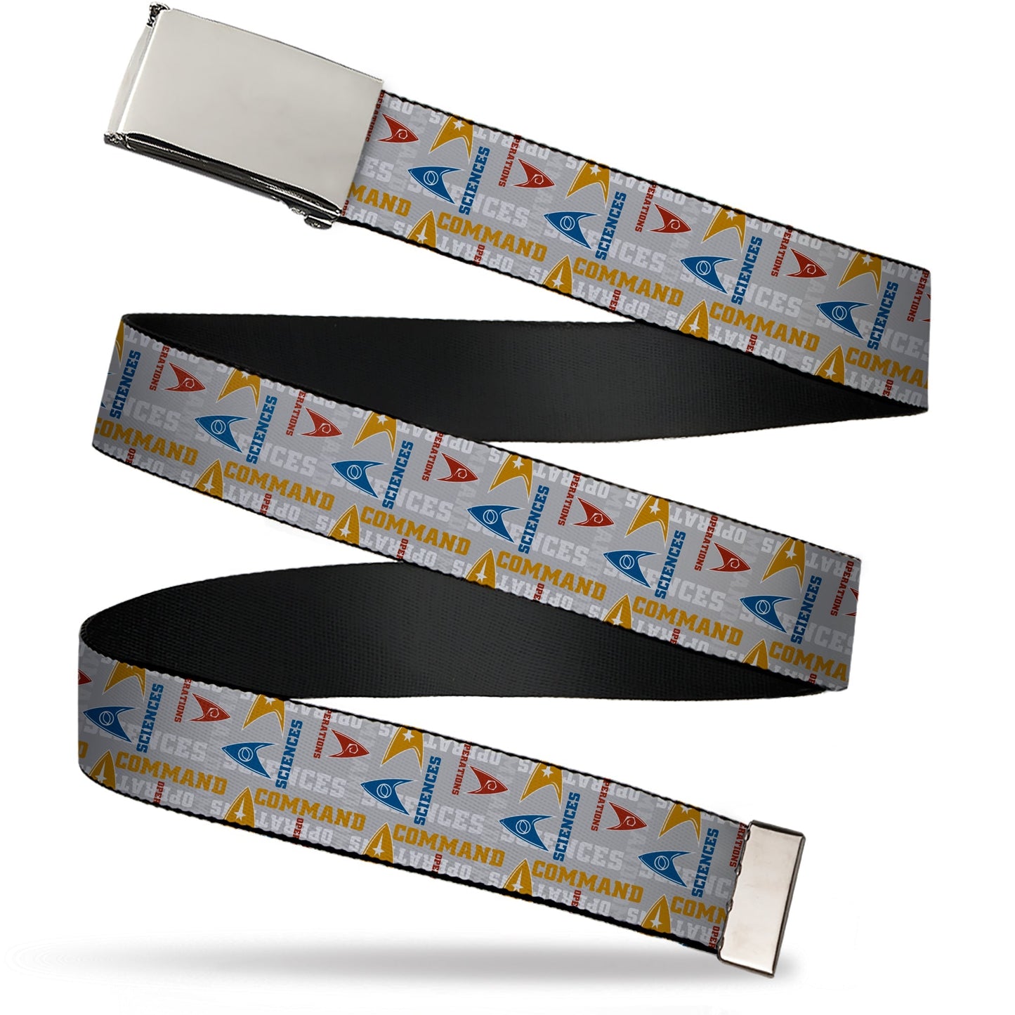 Star Trek Starfleet Insignia Text Collage Adjustable Web Belt - Paramount Shop