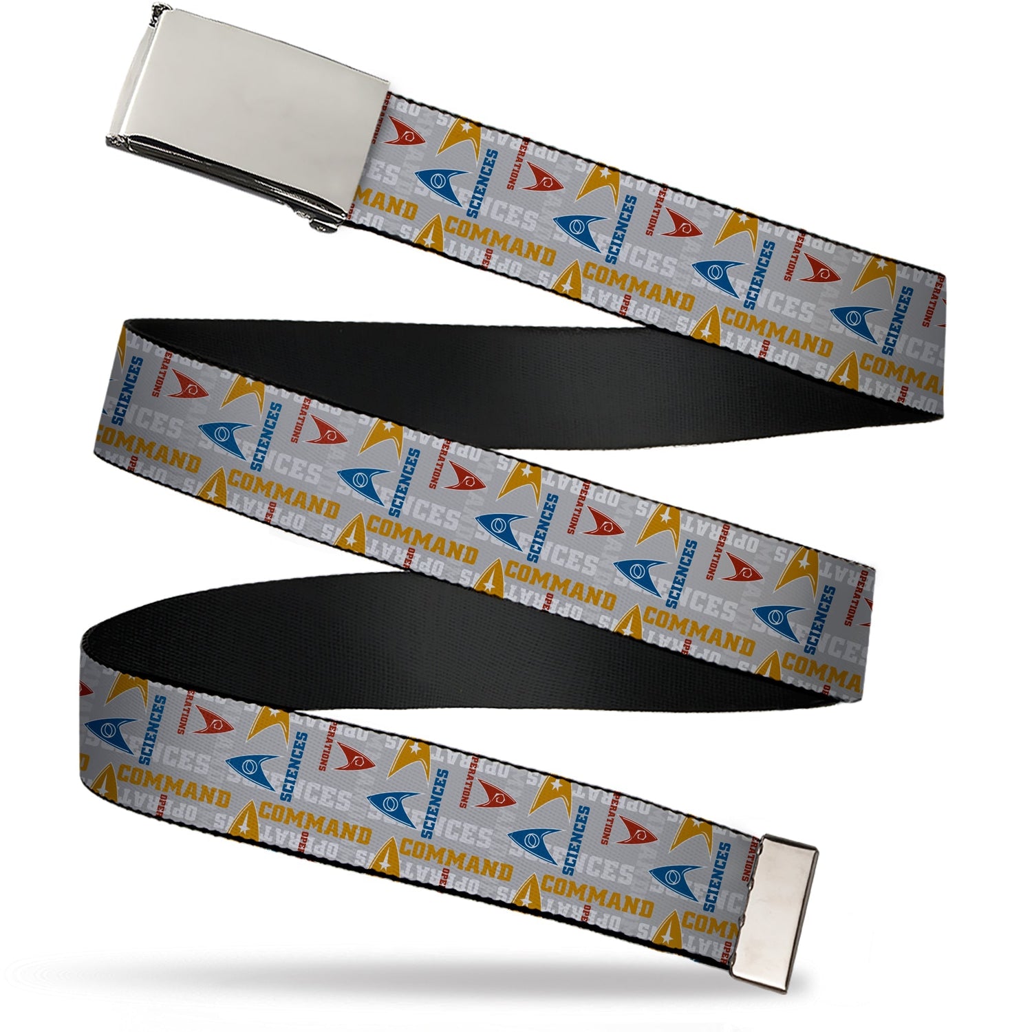 Star Trek Starfleet Insignia Text Collage Adjustable Web Belt - Paramount Shop
