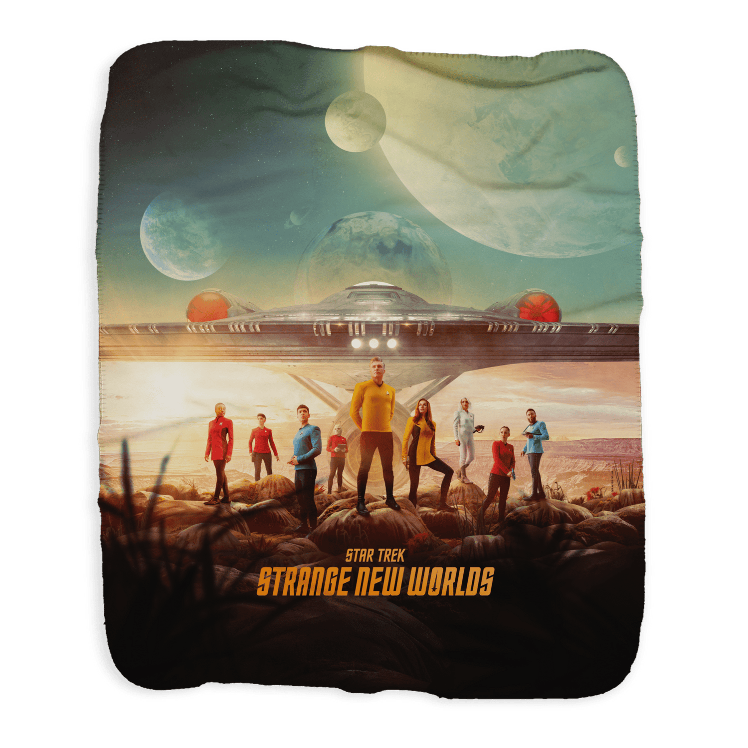 Star Trek: Strange New Worlds Landing Party Key Art Sherpa Blanket - Paramount Shop