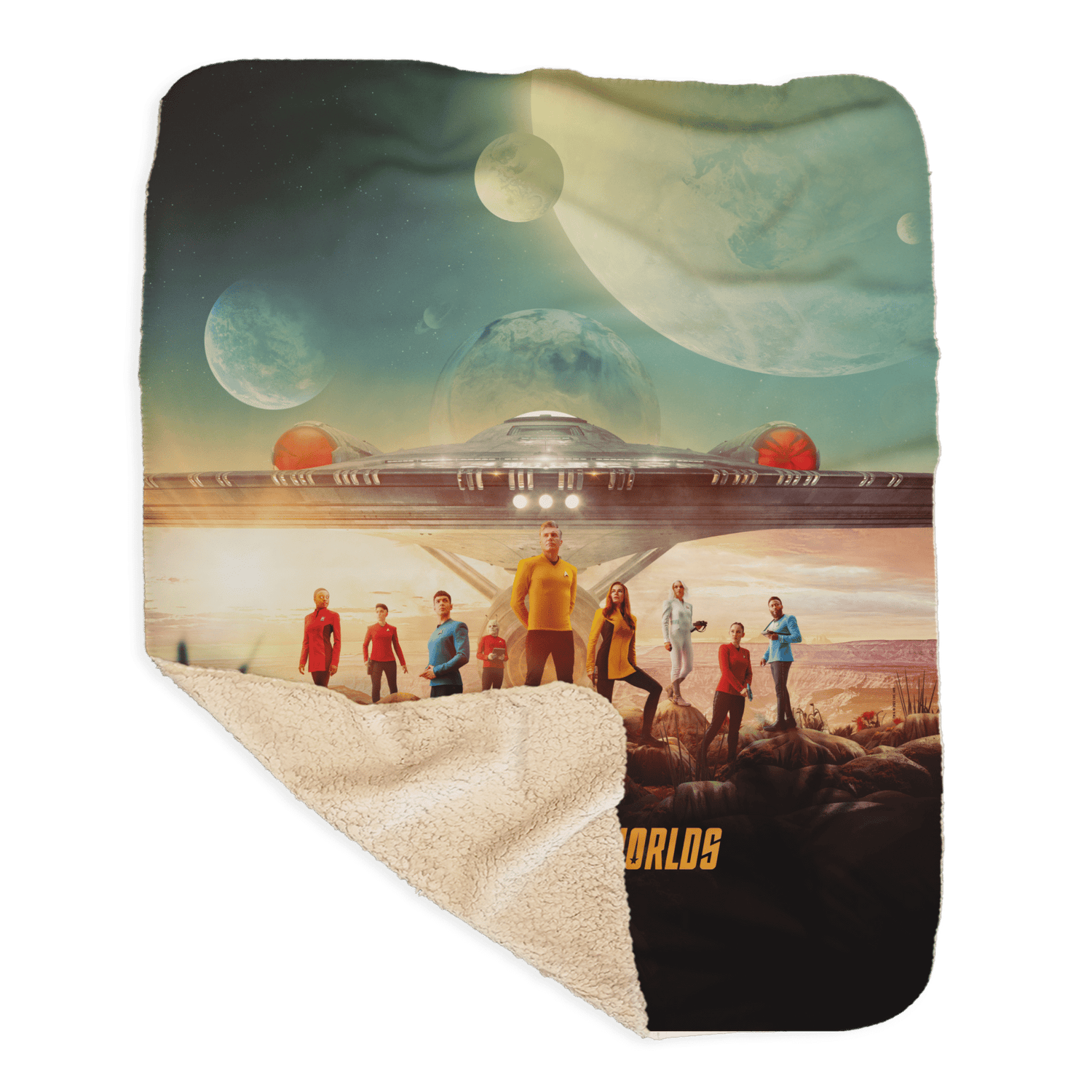 Star Trek: Strange New Worlds Landing Party Key Art Sherpa Blanket - Paramount Shop