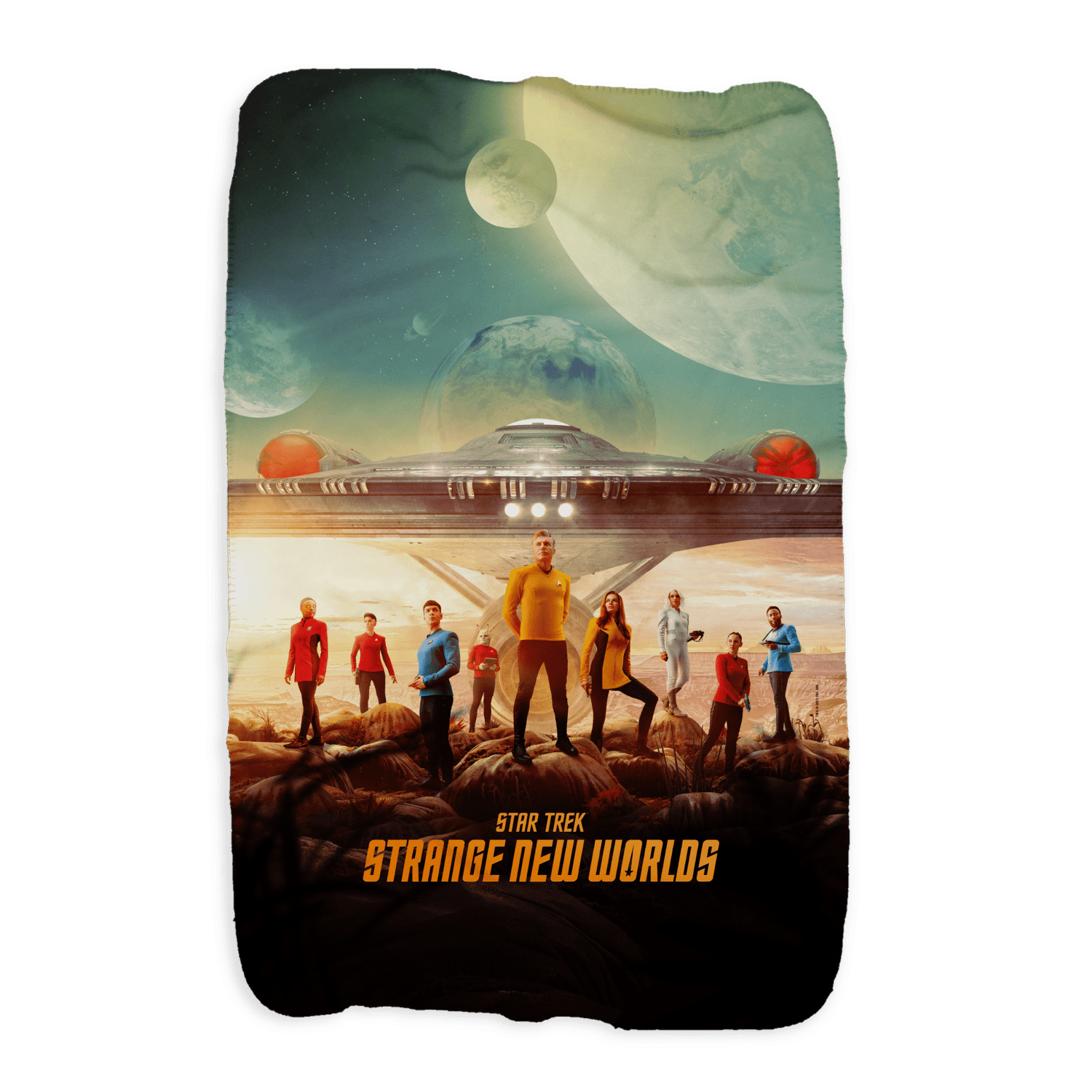 Star Trek: Strange New Worlds Landing Party Key Art Sherpa Blanket - Paramount Shop