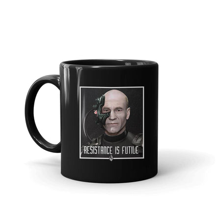 Star Trek: The Next Generation Picard Resistance is Futile Black Mug - Paramount Shop