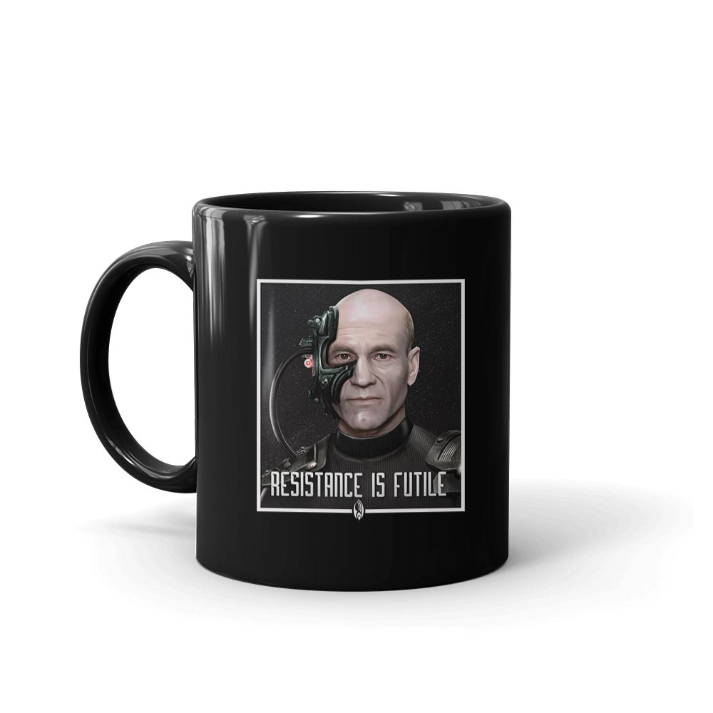 Star Trek: The Next Generation Picard Resistance is Futile Black Mug - Paramount Shop