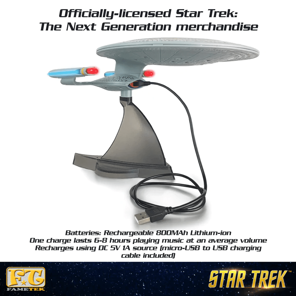 Star Trek: The Next Generation U.S.S. Enterprise NCC - 1701 - D Bluetooth¬Æ Speaker With Sleep Machine, LED's & Sound Effects - Paramount Shop