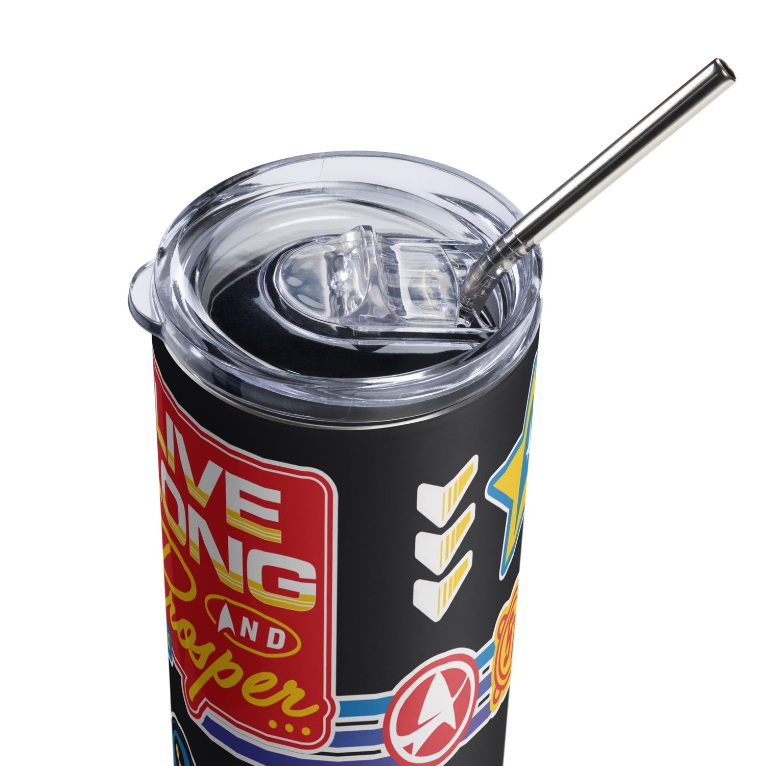 Star Trek: The Original Series Live Long and Prosper Badges Stainless Steel Tumbler - Paramount Shop