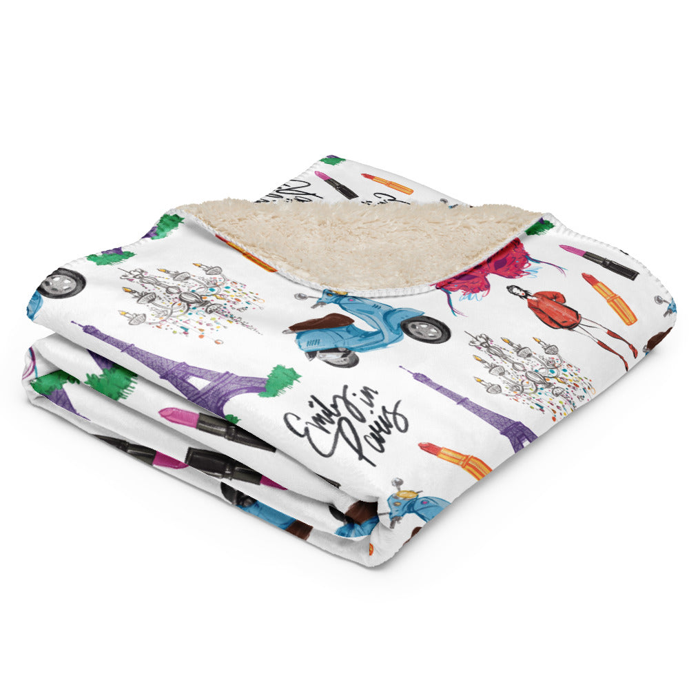 Emily in Paris Sherpa Blanket Drawings